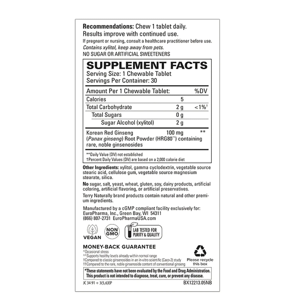 HRG80 Red Ginseng Energy Chewable