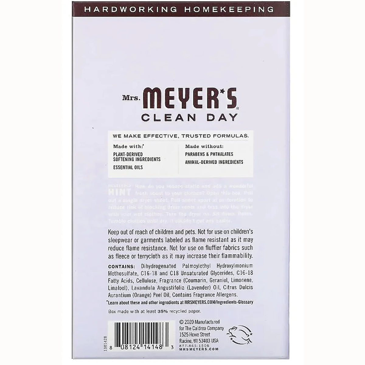Clean Day Dryer Sheets - Lavender