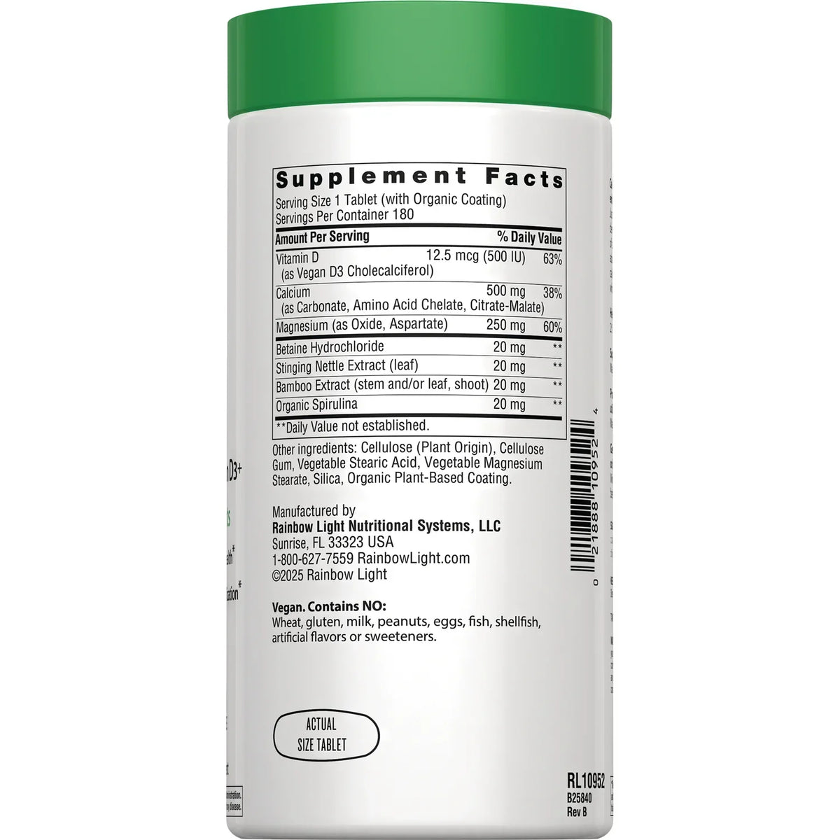 Calcium with Magnesium & Vegan D3+