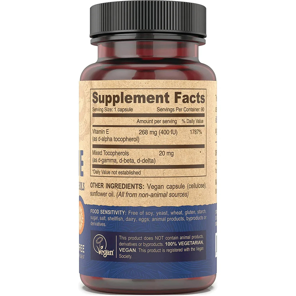 Vegan Vitamin E with Mixed Tocopherols